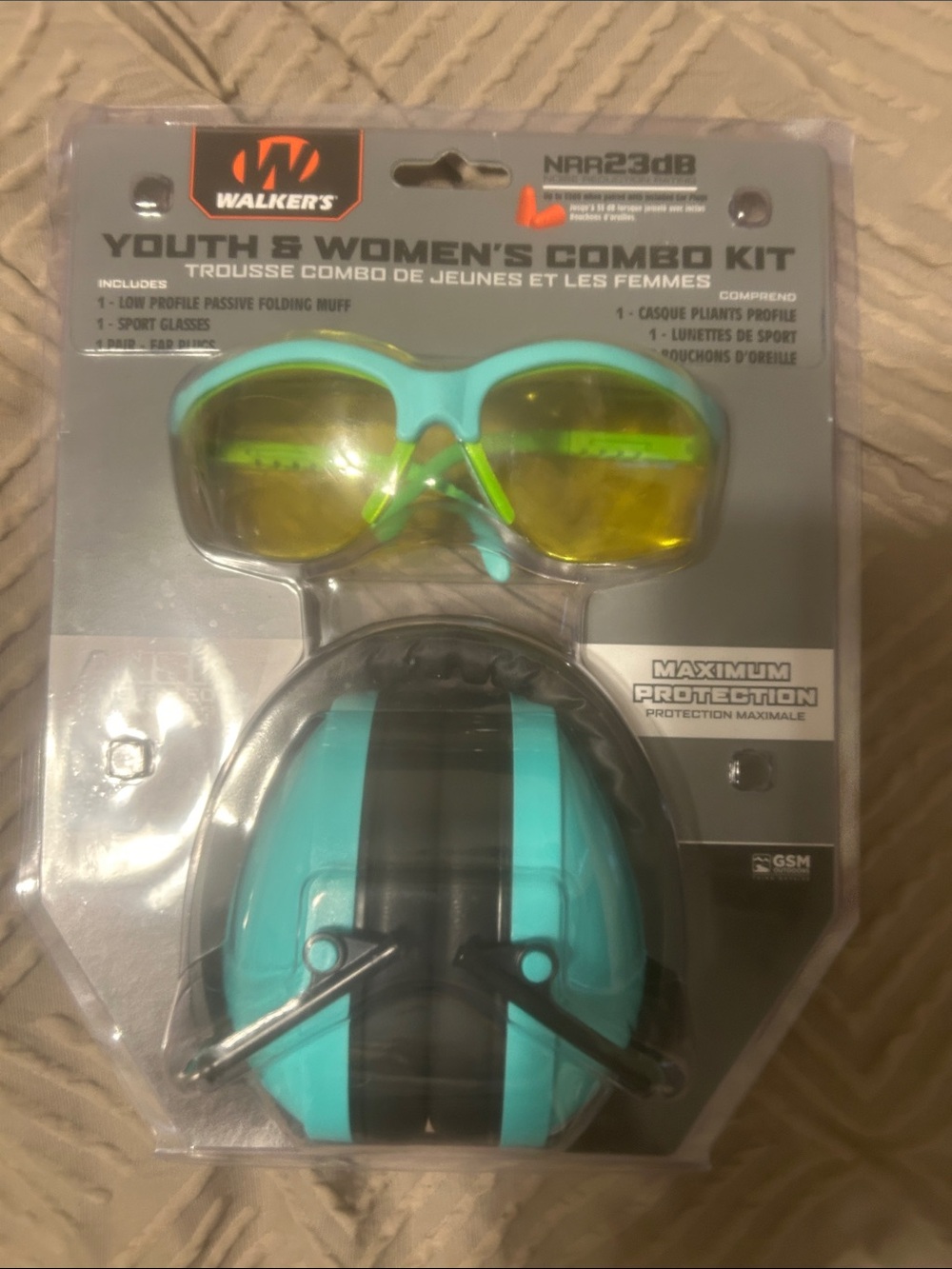 Youth & Women's Over-Ear Hearing Protection Headphones — Teal/Black